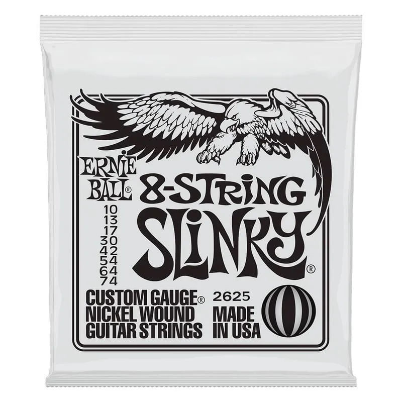 ENCORDOAMENTO GUITARRA ERNIE BALL 010.074 2625 SLINKY 8 CORDAS