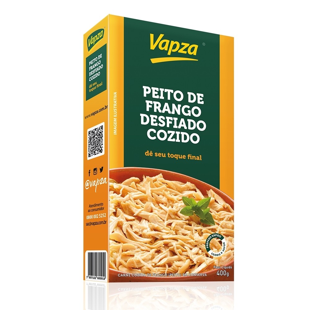Peito de Frango Desfiado Cozido 400G Vapza - Food & Beverages