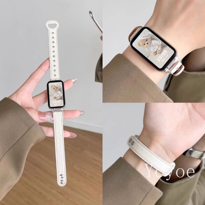 Pulseira De Couro Para Xiaomi Mi Band 8 Ativo Alta Qualidade Substituível Redmi Relógio 2 Cinto Acessórios Smartwatch