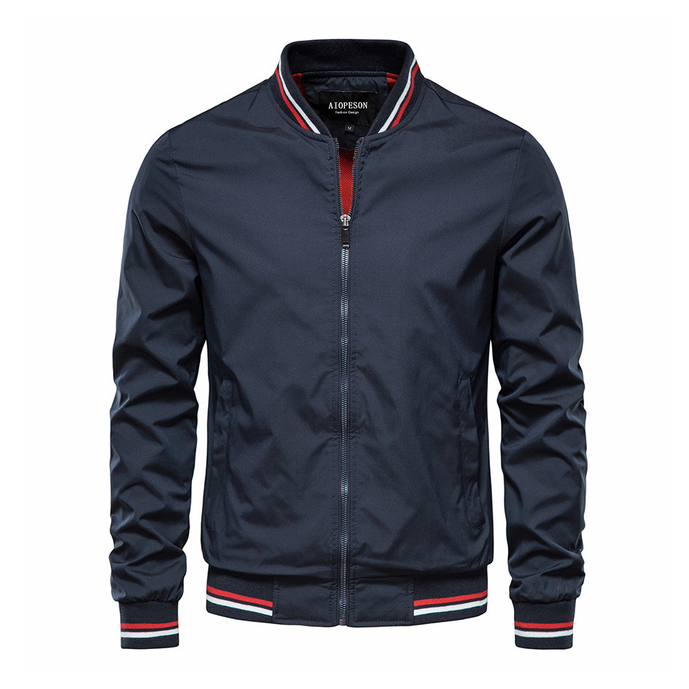 Jaqueta Bomber Masculina Leve Casual Primavera Outono Blusão Zip Up Casaco Com Bolso De Vôo Ao Ar Livre Motocicleta Cicl