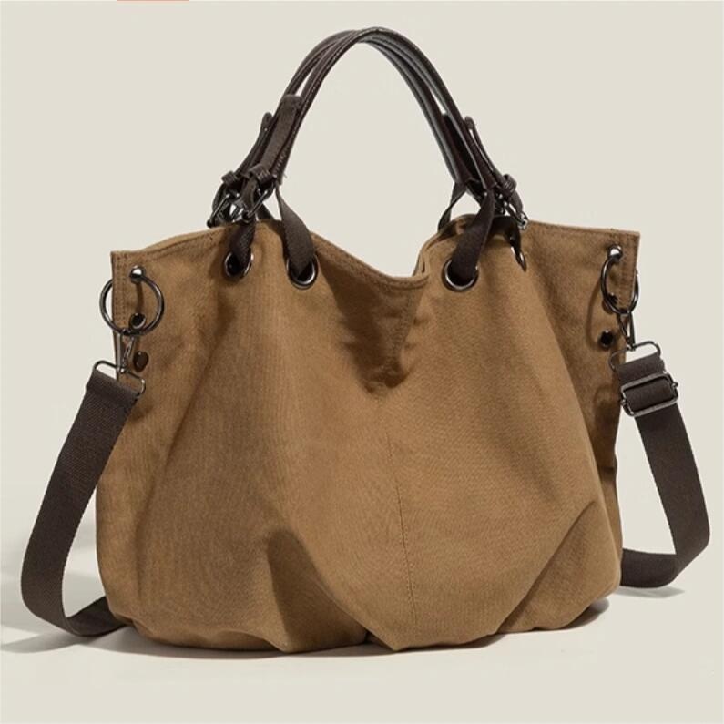 Retro americano ferramentas bolsa de lona grande capacidade estudante classe All-Match sacola Commuter ombro Messen — imagem 2 de 2