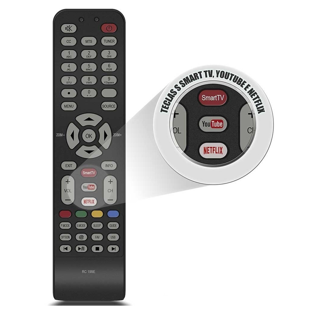 CONTROLE REMOTO TV SEMP TOSHIBA RC199E -199E -8026 -7018