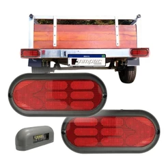 Par Lanterna Traseira Luz Placa 18 Led's Para Carretinha Reboque Trailer Lanterna Traseira Full Led