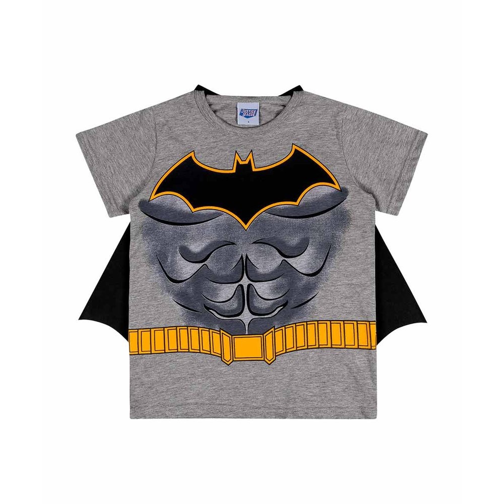 Camiseta Menino Batman Manga Curta c/ Capa Removível - Kamylus - Baby & Kids Fashion