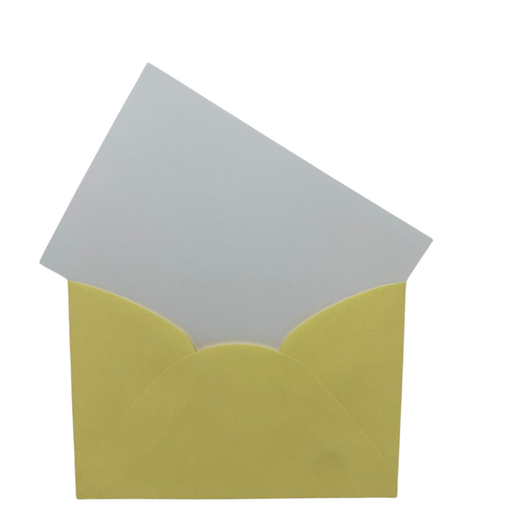 Envelope Visita Amarelo 115x80mm + Cartão Branco 100 Un