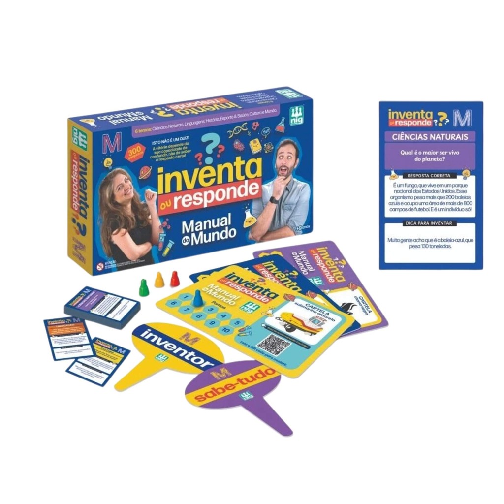 Brinquedo Infantil Jogo Inventa ou Responde Manual do Mundo Nig - 1641 em Oferta na Shopee