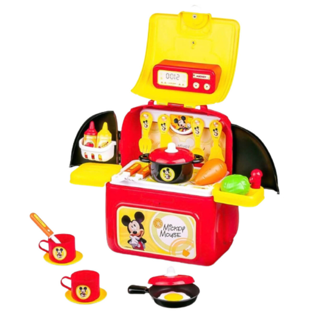 Mochila 2 em 1 Kit Playset Mickey Cozinha com Acessórios Multikids - BR1299 em Oferta na Shopee