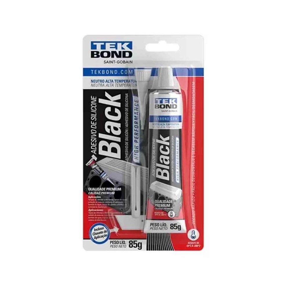 Silicone Black Automotivo Oximico Alta Performanc 85g Tekbon - Spare Parts and Accessories for Vehicles
