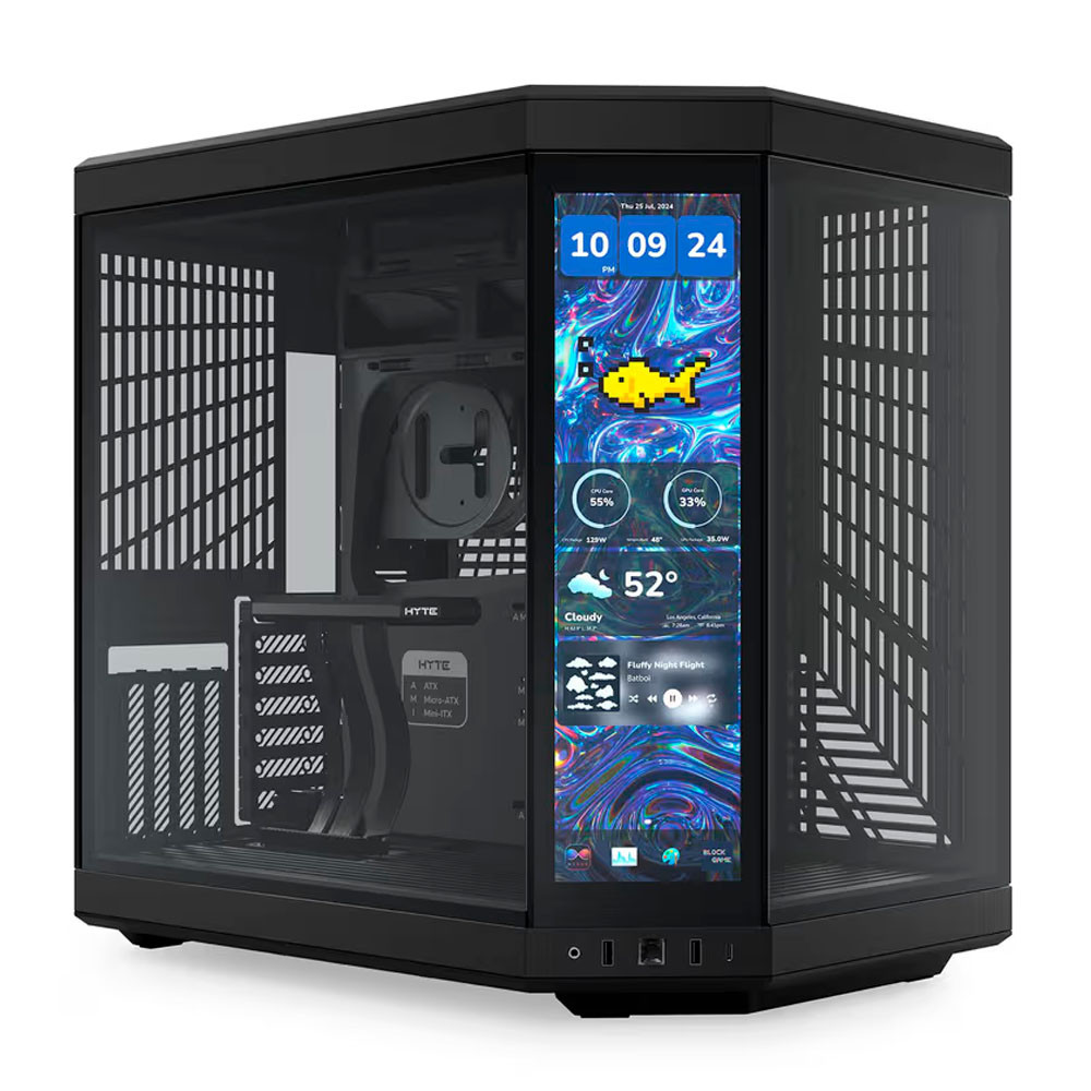 Gabinete HYTE Y70 Touch Infinite Pitch Black, Mid Tower, Display Touch 14.9" - CS-HYTE-Y70TTI-BB em Oferta na Shopee