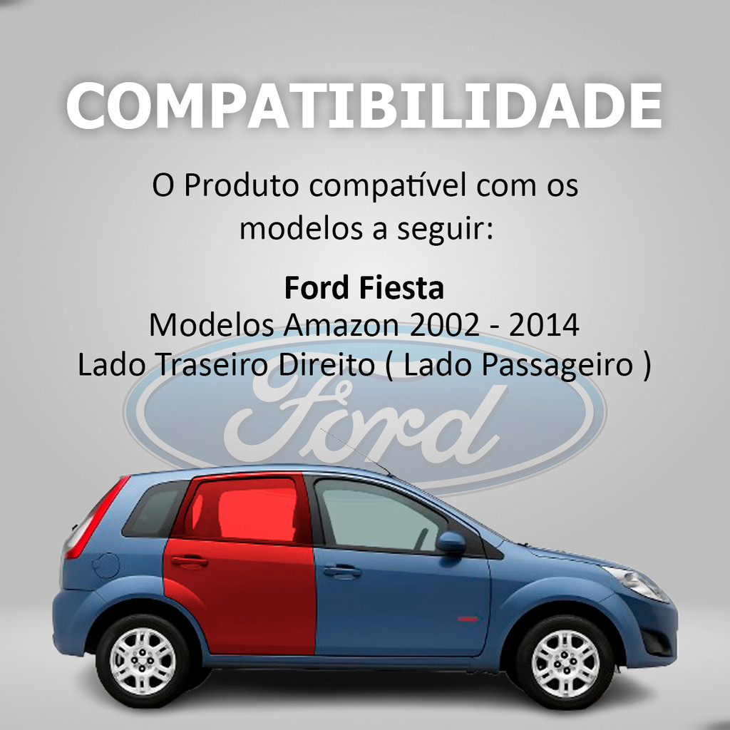 Detalhes do Máquina de Vidro Elétrico Traseiro Dir Fiesta Amazon 4p 2002-2014 Compatível com Motor Mabuchi 8 Dentes