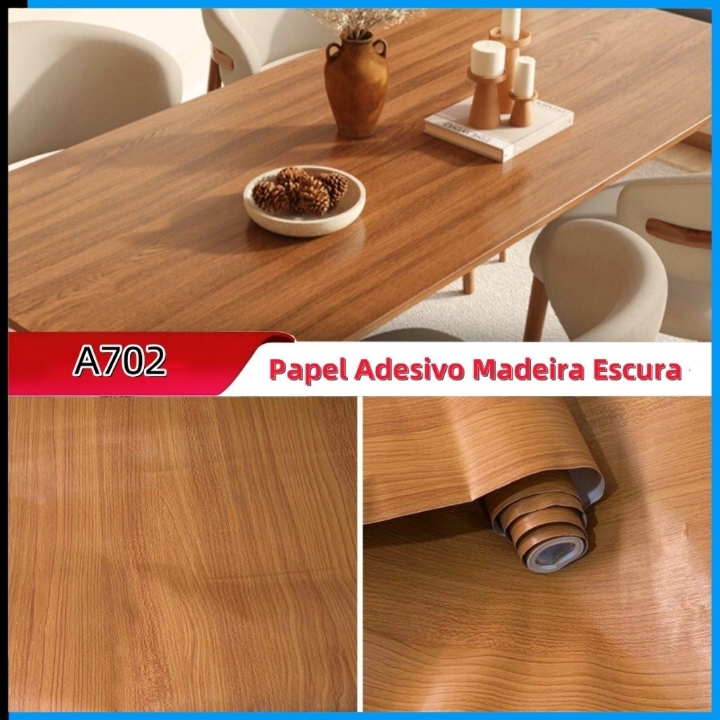 Papel de Parede 5M x 45cm Adesivo Sala Quarto Madeira Lisa Autocolante em Oferta na Shopee