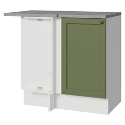 Balcão de Canto 1 Porta Branco/Verde Vik Madesa