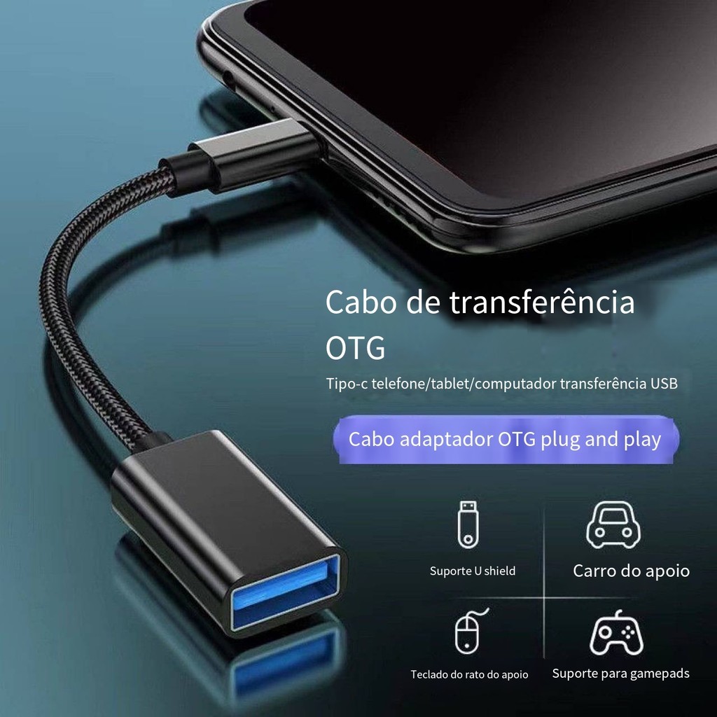 Cabo Adaptador OTG USB para V8 Micro USB Mouse Teclado Pendrive 3.0 em Oferta na Shopee