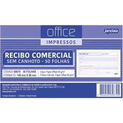 Recibo Comercial 140mmX88mm 1via Sem Canhoto 50 Folhas Office