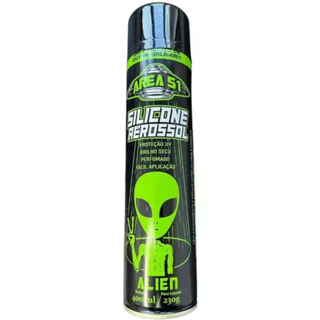 Silicone Spray 400ml Area 51 Alien – Lubrificação e Proteção Duradoura em Superfícies Múltiplas