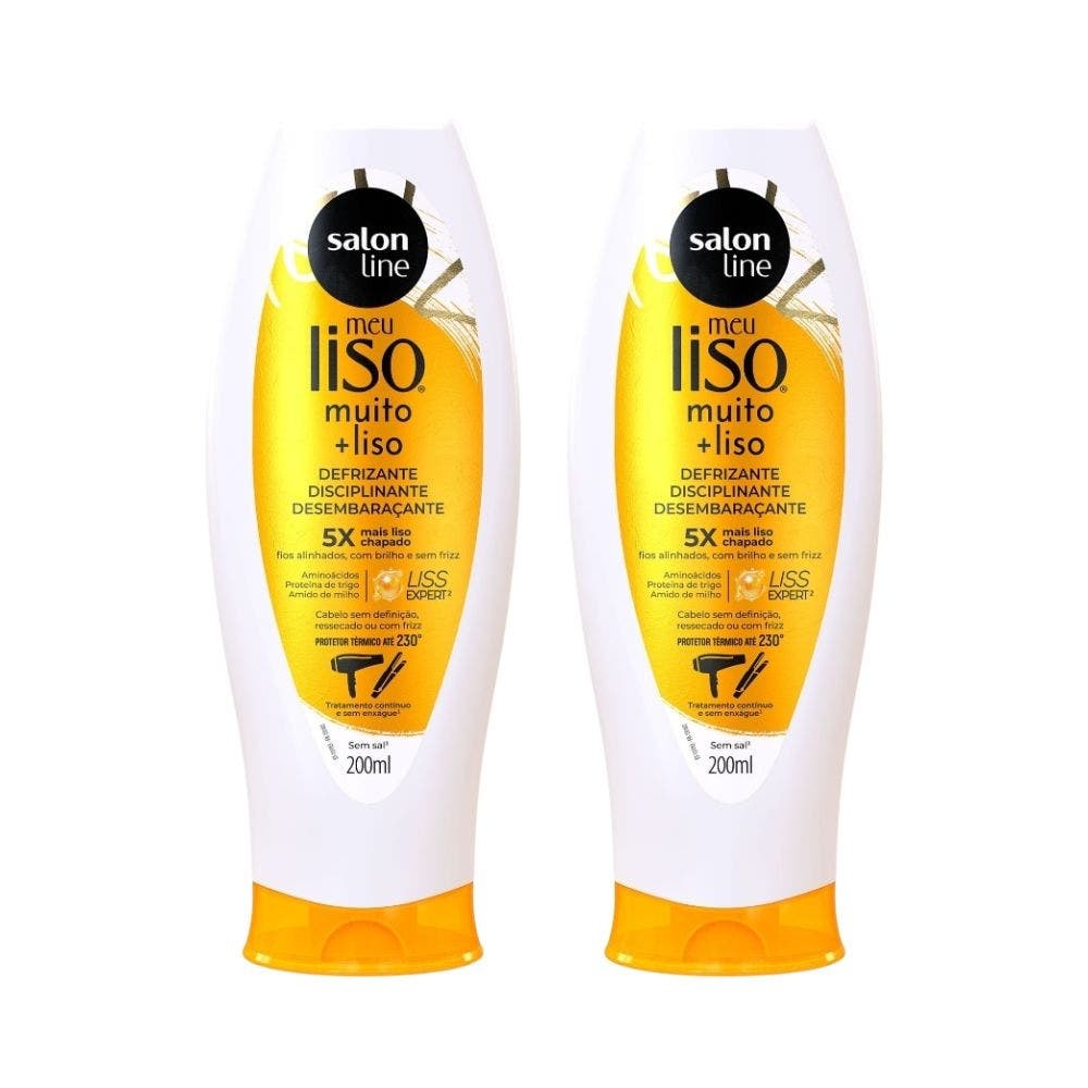 Kit Defrizante Protetor Térmico Meu Liso Muito Liso Salon Line 200ml (2 Unidades)