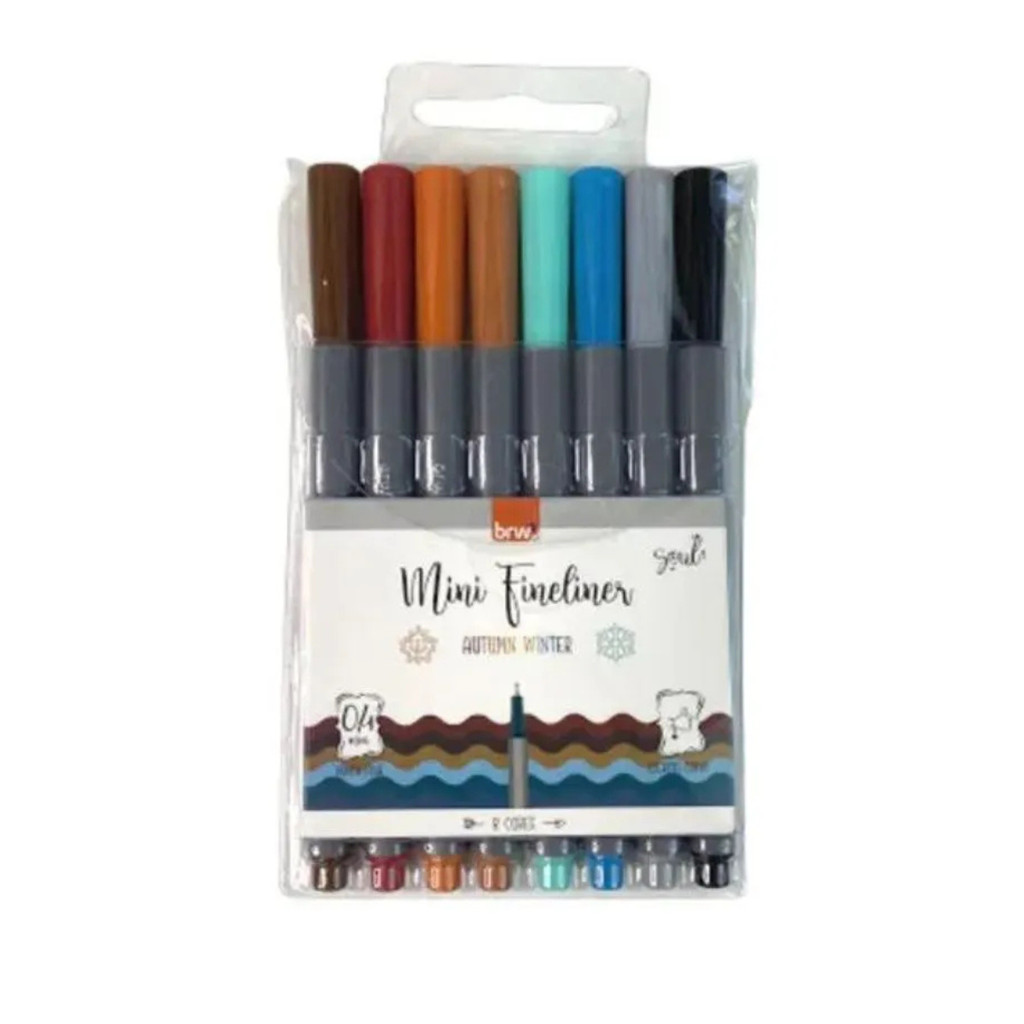 Kit  08 Canetas Mini Fineliner Auturmn Winter 0.4mm - BRW em Oferta na Shopee