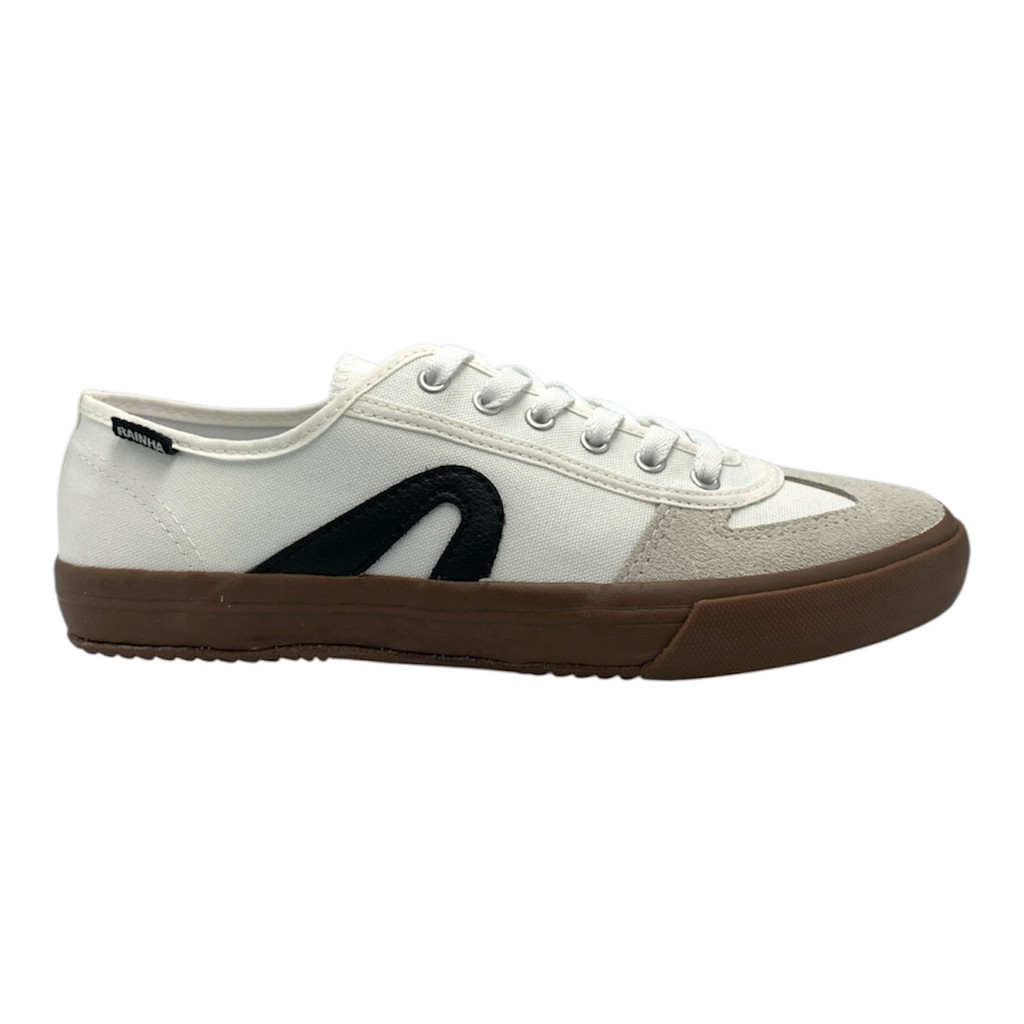 Tenis Rainha Casual Futsal  Branco Preto Natural Volei VL2500