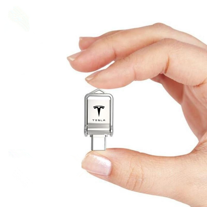 TESLA Modelo S , 3 , X , Y USB Flash Drive 2TB 2 Em 1 Memory Stick Para Telefone Tipo C