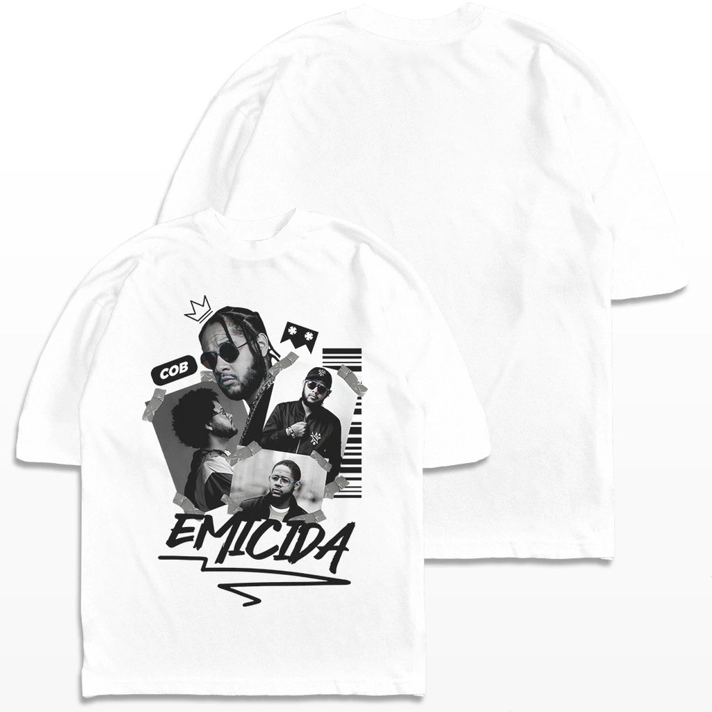 Camiseta Oversized Emicida Streetwear Harajuku Aesthetic Camisa  Plus Size