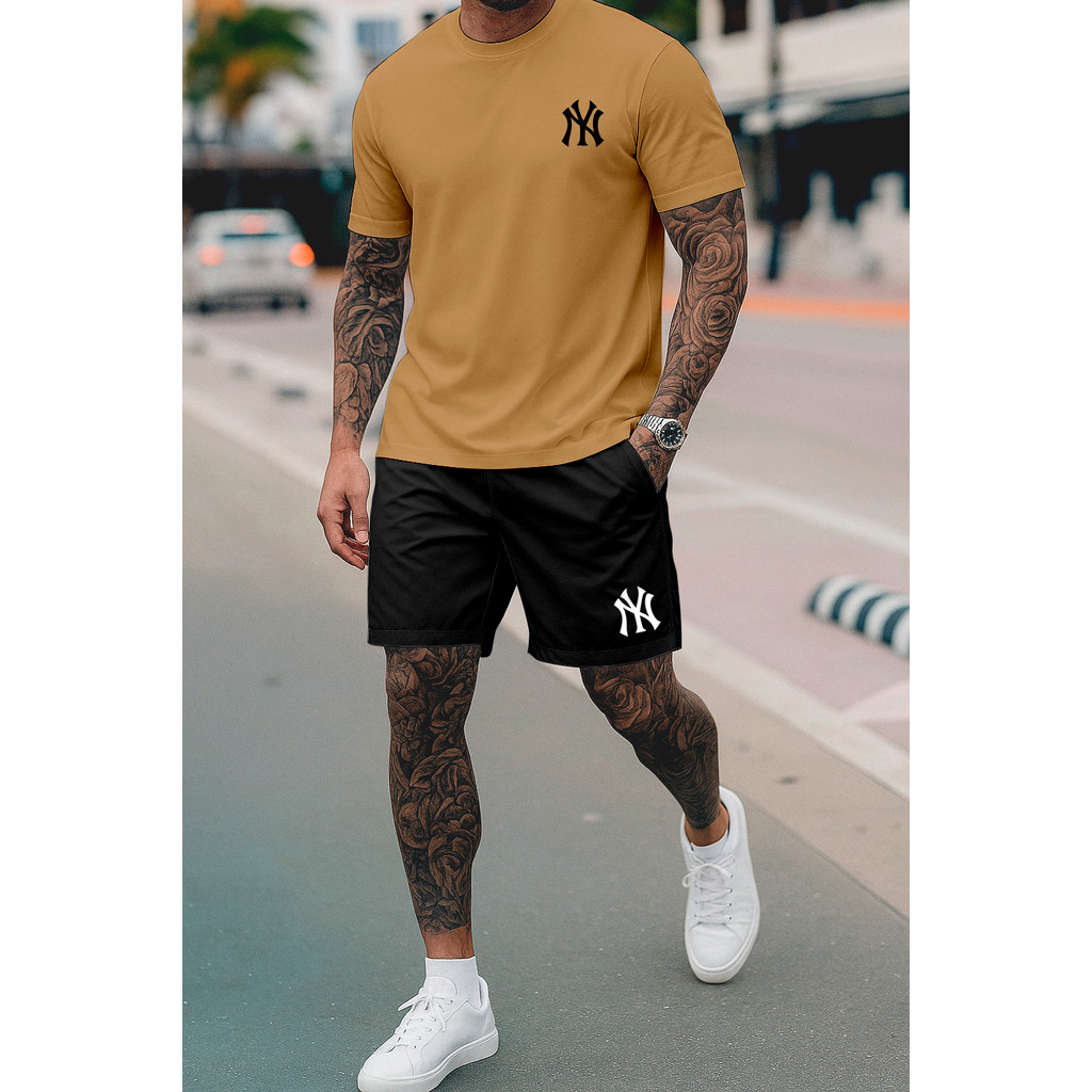 Kit Camiseta e Short Streetwear Camisa de Algodão 26.1