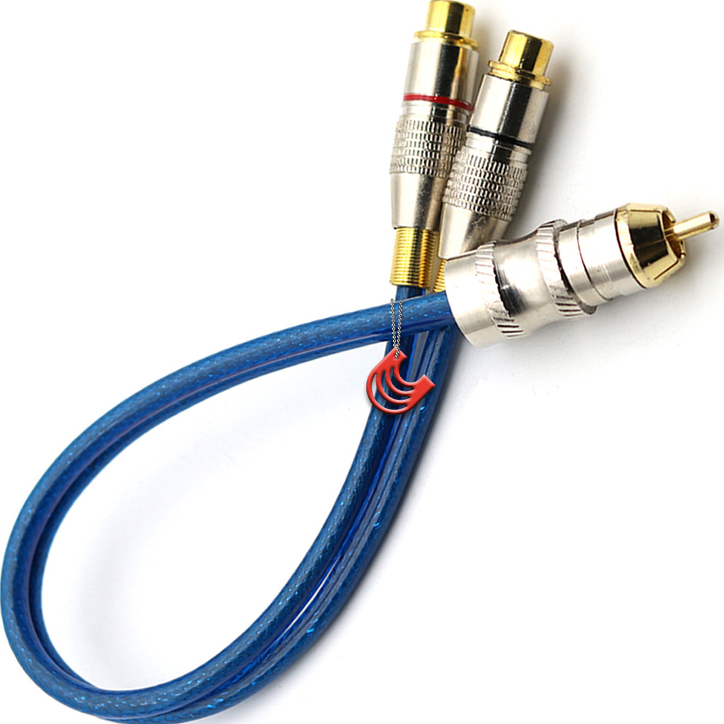 Cabo Y 1 Macho E 2 Fêmeas Prime Plug Metal Azul 5milímetros para Módulo Potência Amplificador - Spare Parts and Accessories for Vehicles
