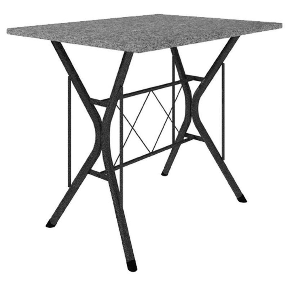 Mesa De Jantar Bruna 100x60 Cm Preta Com Granito Ocre Itabira - Artefamol - alta durabilidade