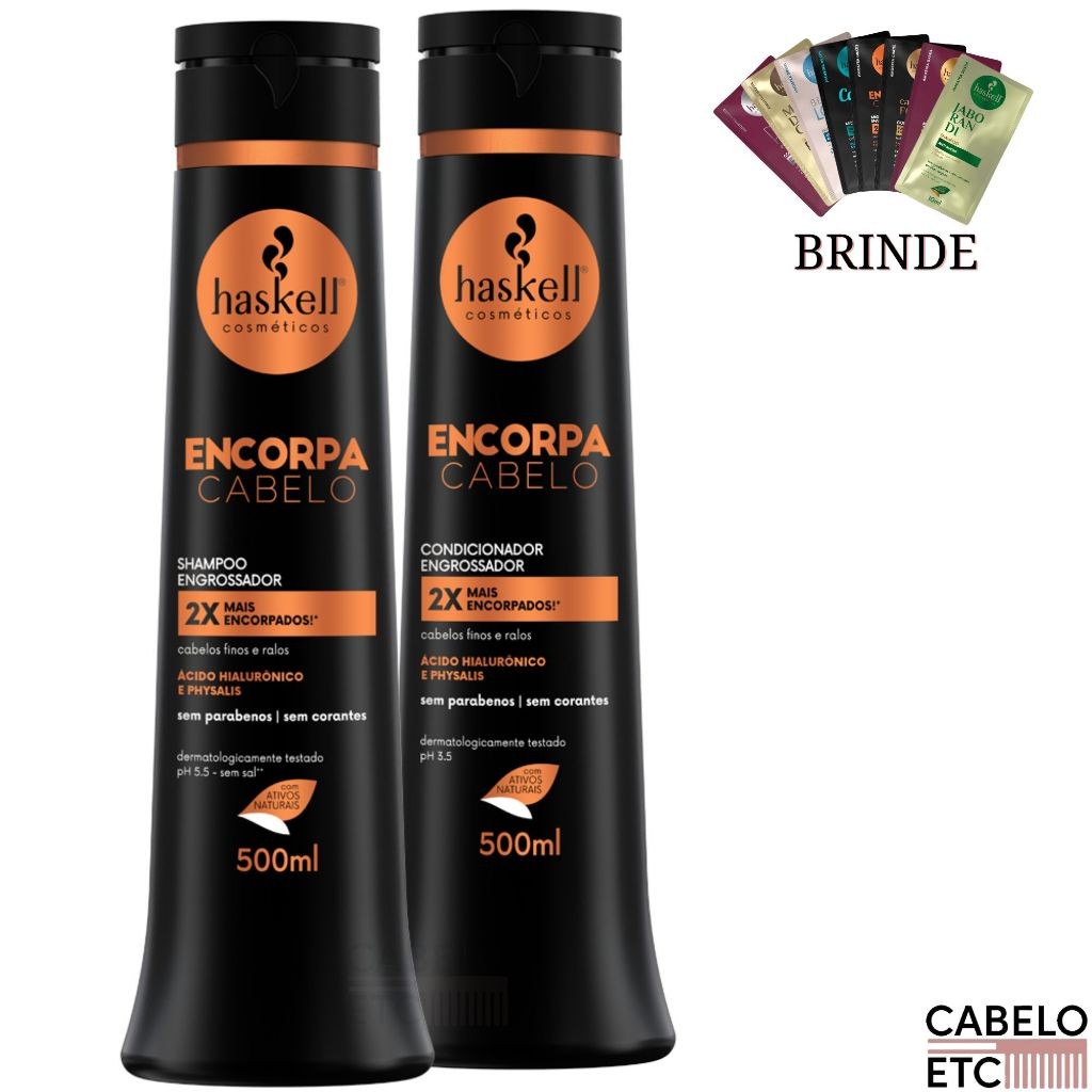 Kit shampoo + condiconador Encorpa Cabelo - 500ml - Haskell