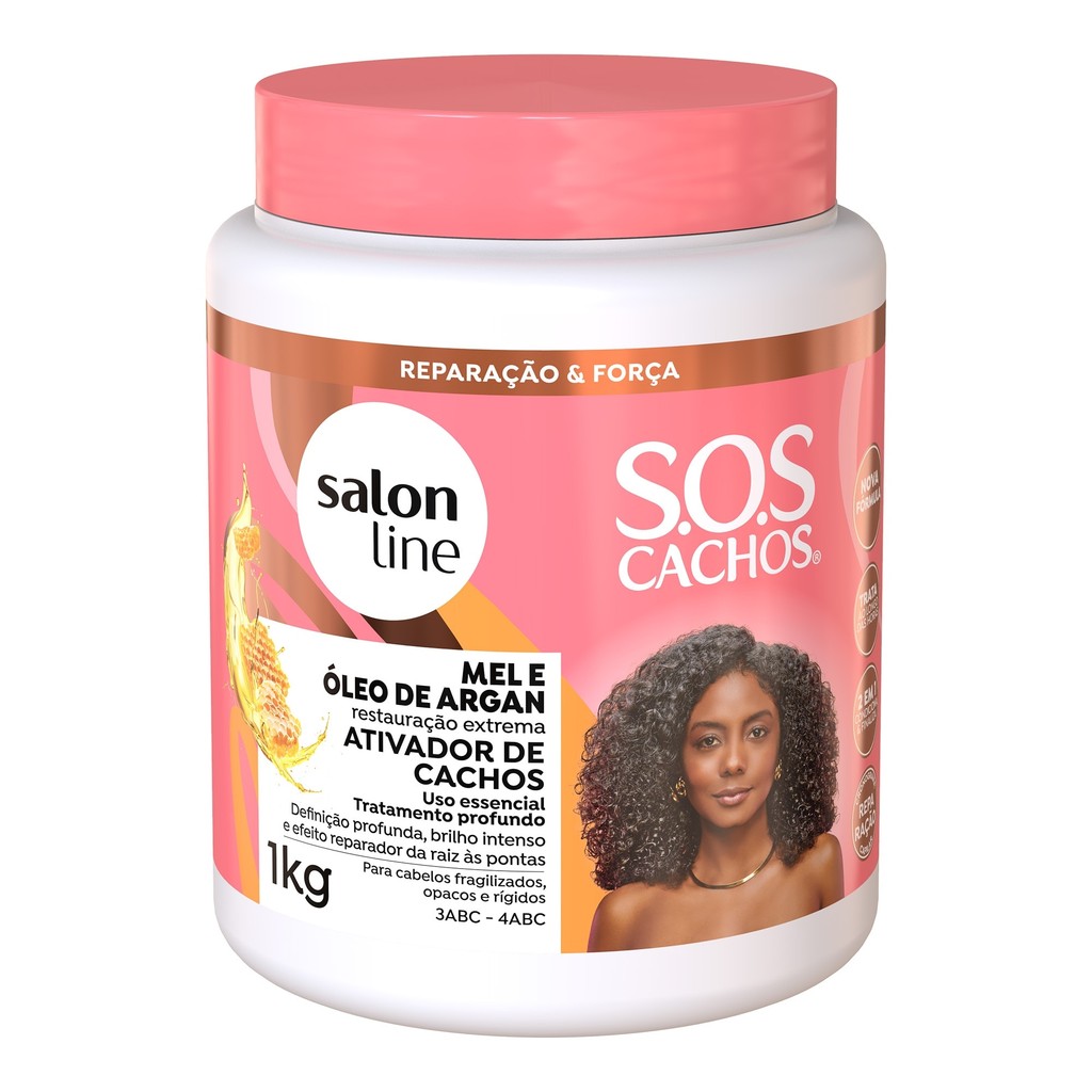 Ativador de Cachos SOS Cachos Mel e Óleo de Argan 1kg - Beauty