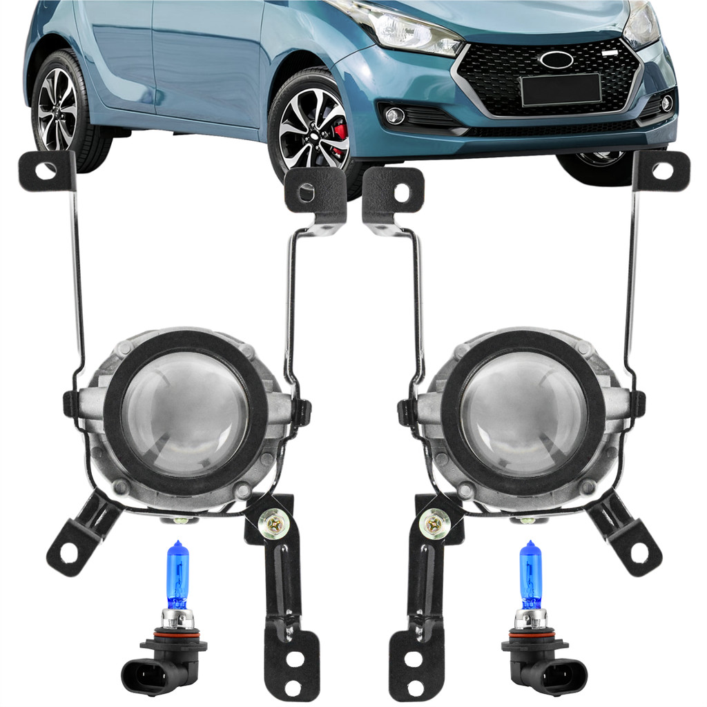 Par Farois Auxiliar Hyundai HB20 2016 2017 18 19 c/ Lâmpada HB4 Super Branca