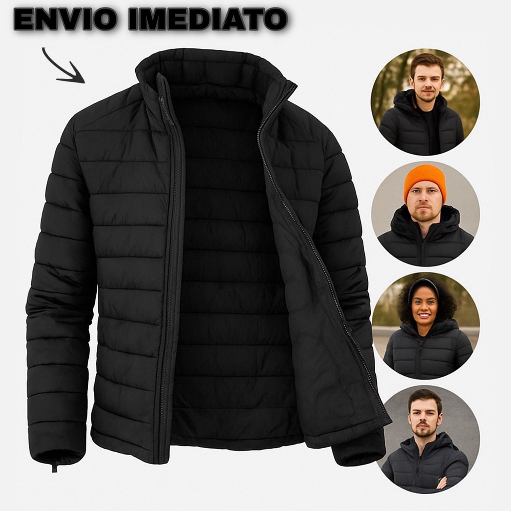Jaqueta Puffer Bobojaco Impermeável Unissex Frio Intenso Blusa Masculina Inverno com Capuz...