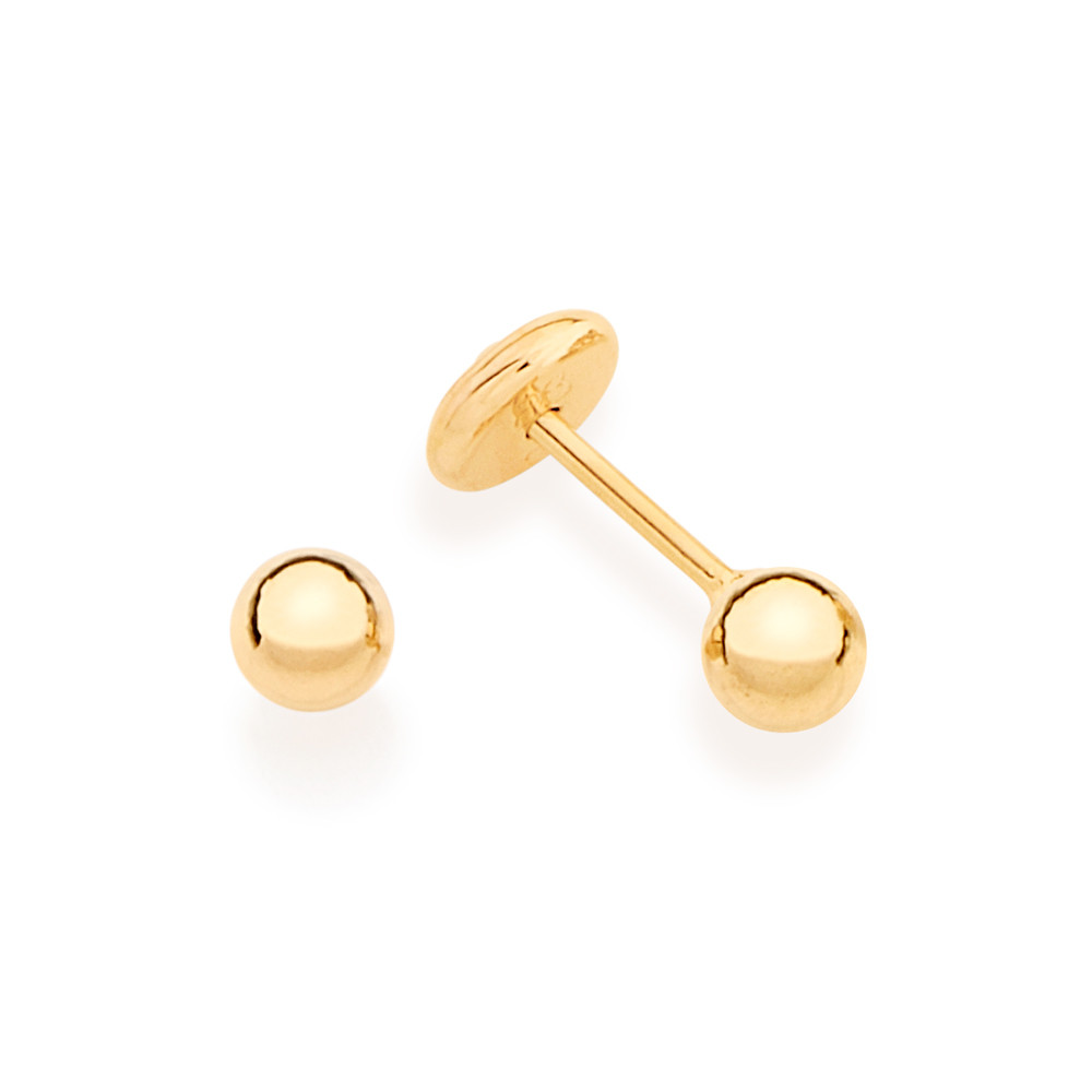 Brinco Rommanel Infantil Esferas Lisas 3mm 520797 em Oferta na Shopee