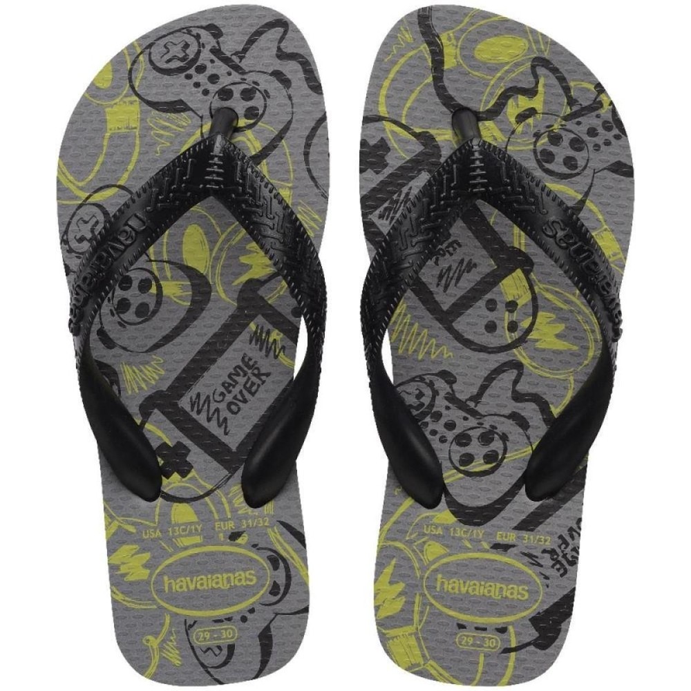 Chinelo Infantil Havaianas Top Athletic Kids - Cinza e Preto em Oferta na Shopee