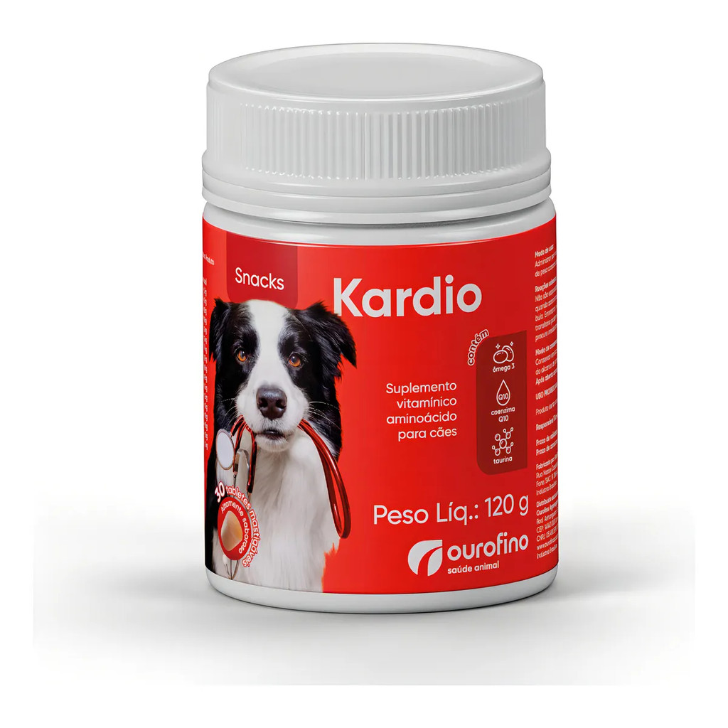 Snack para Cães Kardio Ourofino Ômega Vitaminas Saúde do Coração Pet - 30