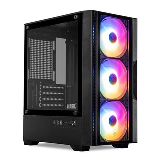 Gabinete Gamer Mancer Ward V3, Mini-Tower, Lateral de Vidro, Com 3 Fans, Preto, MCR-WD3-B…