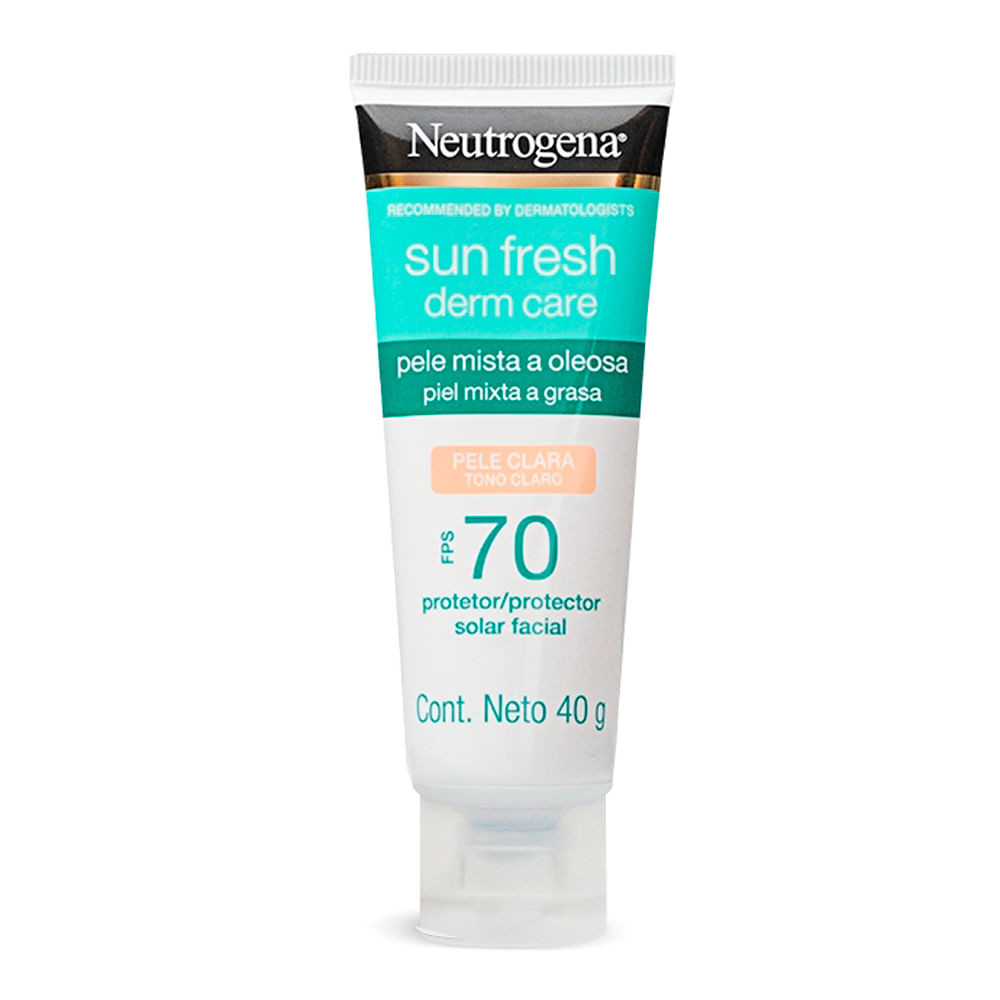 Protetor Solar Facial Neutrogena Sun Fresh Derm Care FPS 70 Pele Clara 40g - Beauty