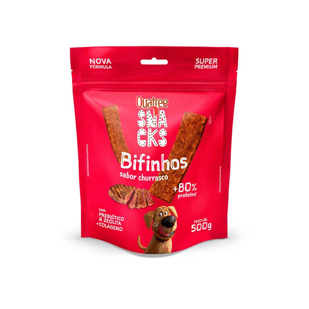 Quatree Snacks Bifinho Sabor Churrasco 500g - Pets