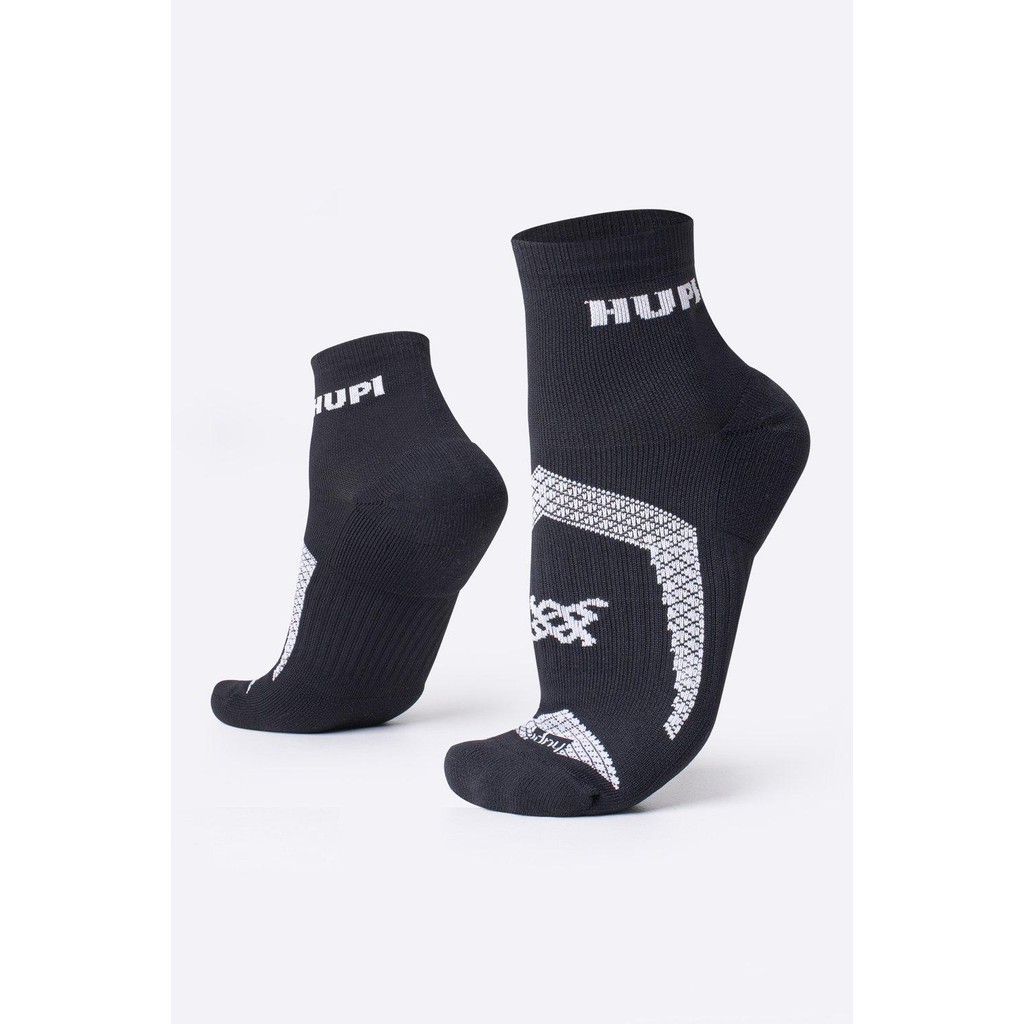 Meia HUPI Running Pro Prime Preto e Branco, Tamanho LT para pés menores 34-38, Cano Curto em Oferta na Shopee