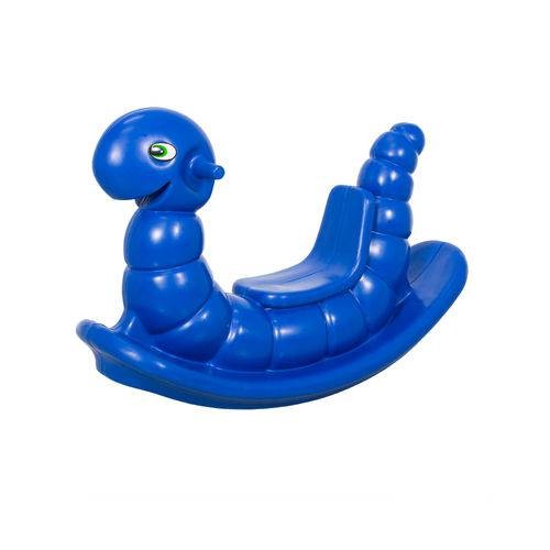 Gangorra Infantil Minhoquinha Nhoca Azul de Plástico Moldado