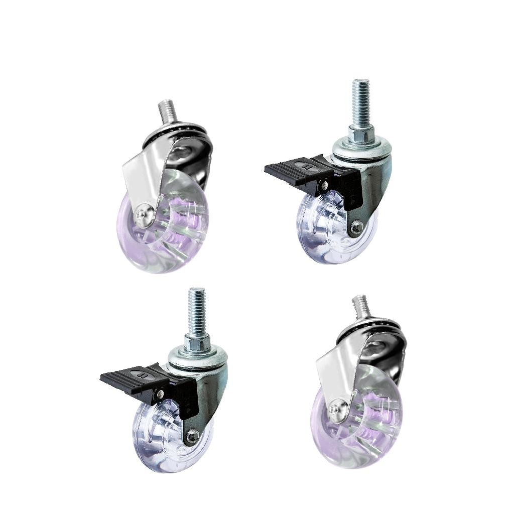 Kit 4 Rodízios Rodinha Silicone Giratório 50MM  C/ Parafuso C/ e S/ Freio Para Imóveis em Oferta na Shopee