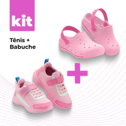 Kit Tênis Infantil + Sandália Injetada Infantil Menina Macio e Confortável