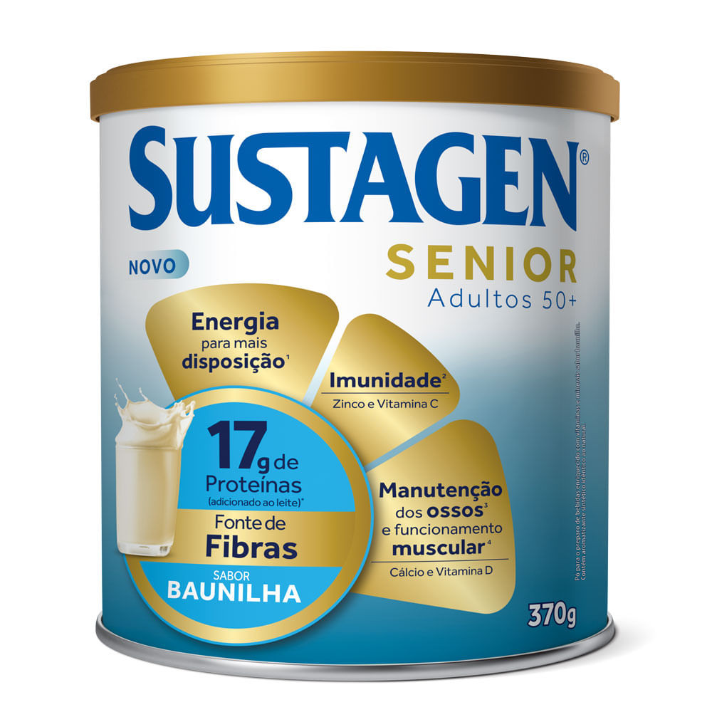 Complemento Alimentar Sustagen Senior Adultos 50+ Sabor Baunilha 370g - Health