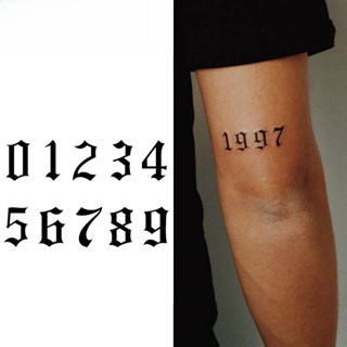Tatuagem Temporária Número 0-9, Dura até 15 Dias, Nova Tecnologia Mágica, Adesivo Semi Permanente à Prova d'Água, Itens em Oferta na Shopee