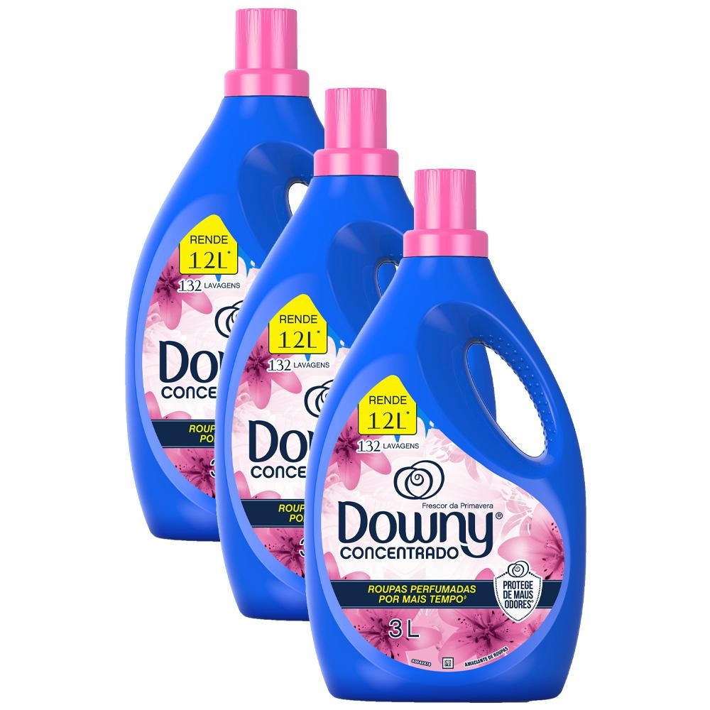 Kit 3 Amaciante Downy Concentrado Frescor da Primavera 3L cada em Oferta na Shopee