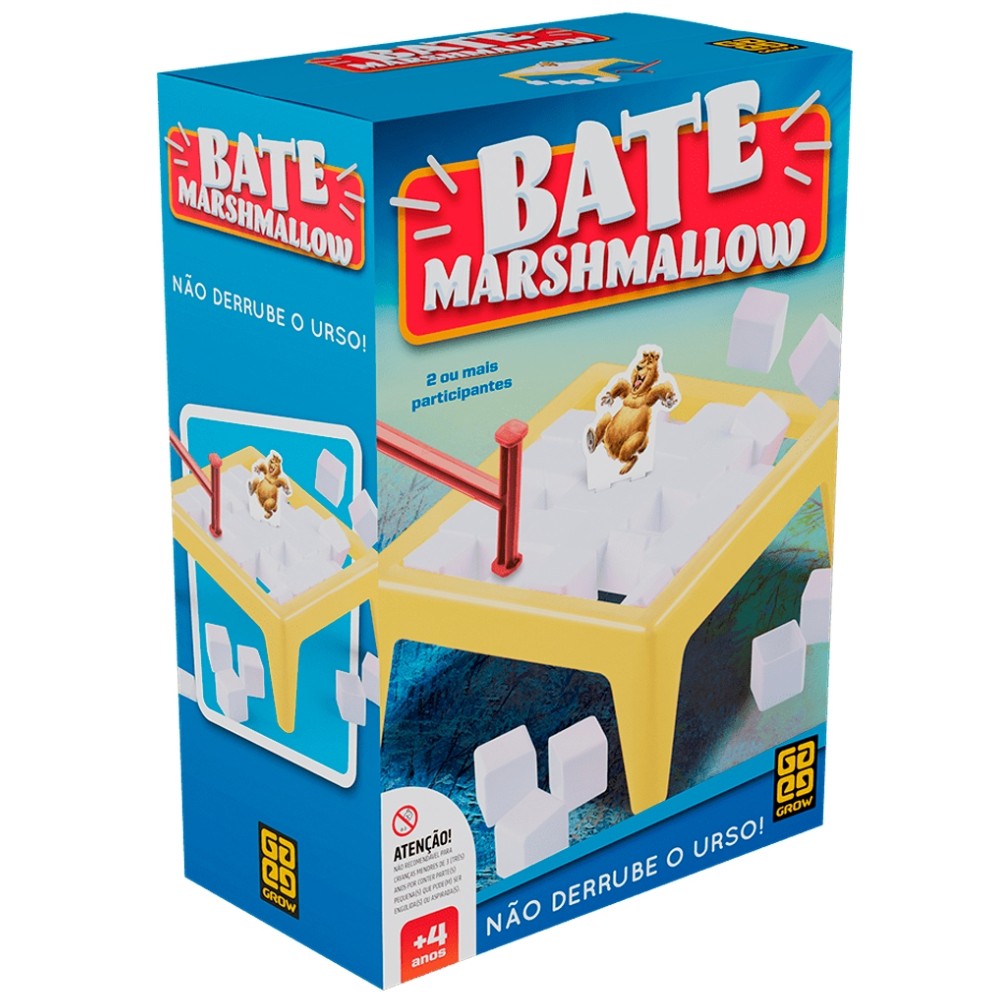 JOGO BATE MARSHMALLOW GROW URSO CUBOS MARTELO CAIU PISOS BALANÇO BRINQUEDO CRIANÇAS MESA PERDEU BASE