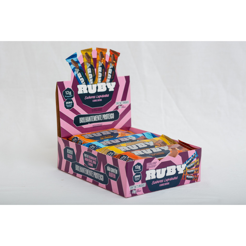 Barra Proteica 12 De 40G Sabores Lapidados - Ruby