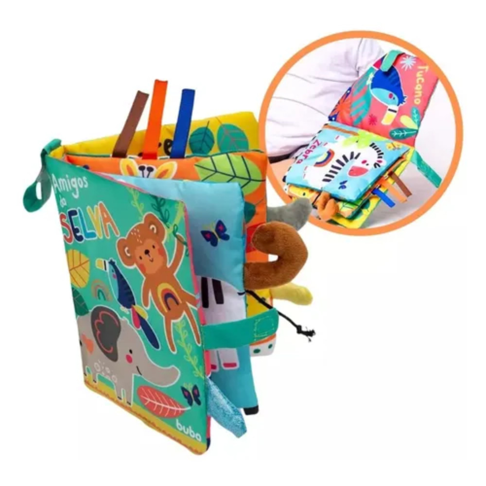 Livro De Atividades Jungle Sensoriais Para Bebe Texturas Cores - Buba em Oferta na Shopee