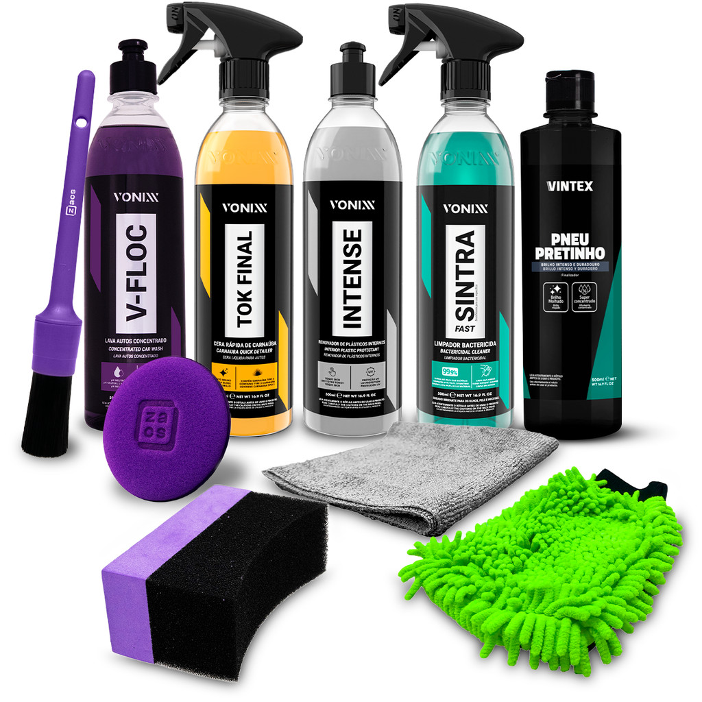 Kit Shampoo V-Floc Cera Tok Final Sintra Fast Intense Vonixx Pneu pretinho Vintex Pincel