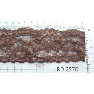 Renda com elastano - o metro - 5,5 cm larg - Marrom 	2570 001 85A11 em Oferta na Shopee