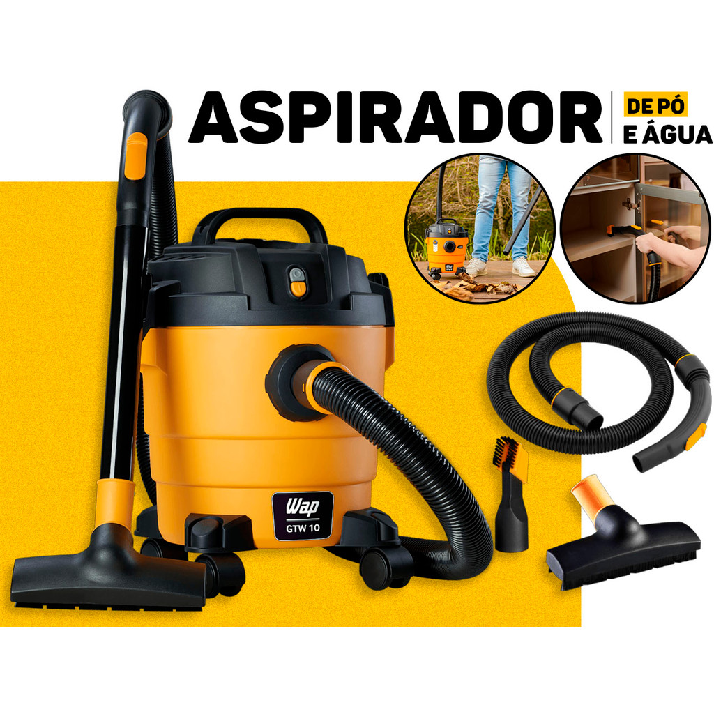 Aspirador Pó E Água WAP GTW 10 Compacto 10L 1400W Alta Sucção Portátil E Potente Limpeza Rápida em Oferta na Shopee